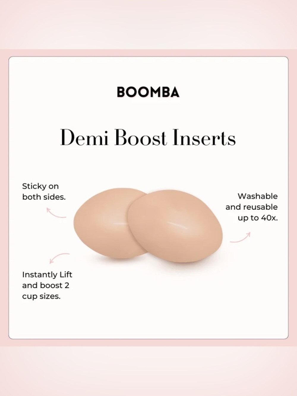 Boomba Demi Boost Inserts in Beige - Size B (Small)